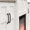 Hattie Mantel with Electric Fireplace and Built-In Side Storage Cabinets - White