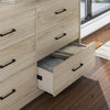 BrEZ Build Pearce Wide 6 Drawer Dresser - Blonde Oak - 6 Drawer