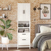 Luxe 2-Door/2-Drawer Closet Tower with 3 Adjustable Clothing Rods - Ivory Oak
