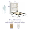 Impressions Queen Wall Bed Bundle with 8in Memory Foam Mattress - Natural - Queen