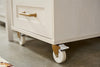 Tess 3-Drawer Rolling Cart with Locking Casters & Modular Storage Options, Ivory Oak - Ivory Oak