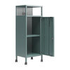 Cache Metal Locker-Style Mobile Storage Cart - Hunter Green/Silver Pine