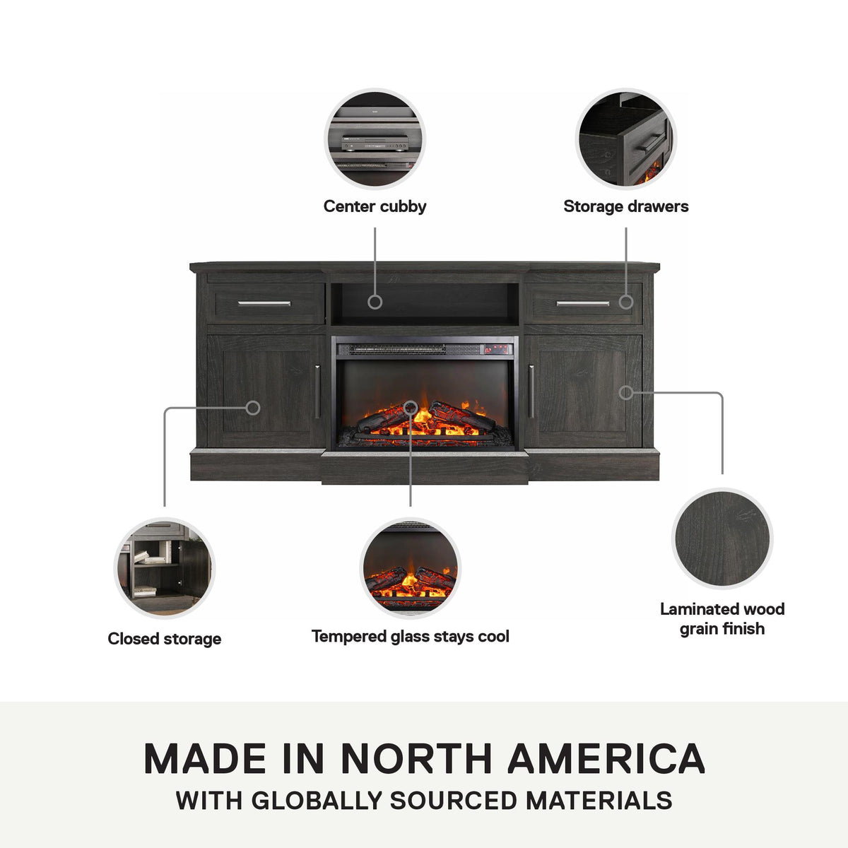 Gablewood fireplace tv stand discount