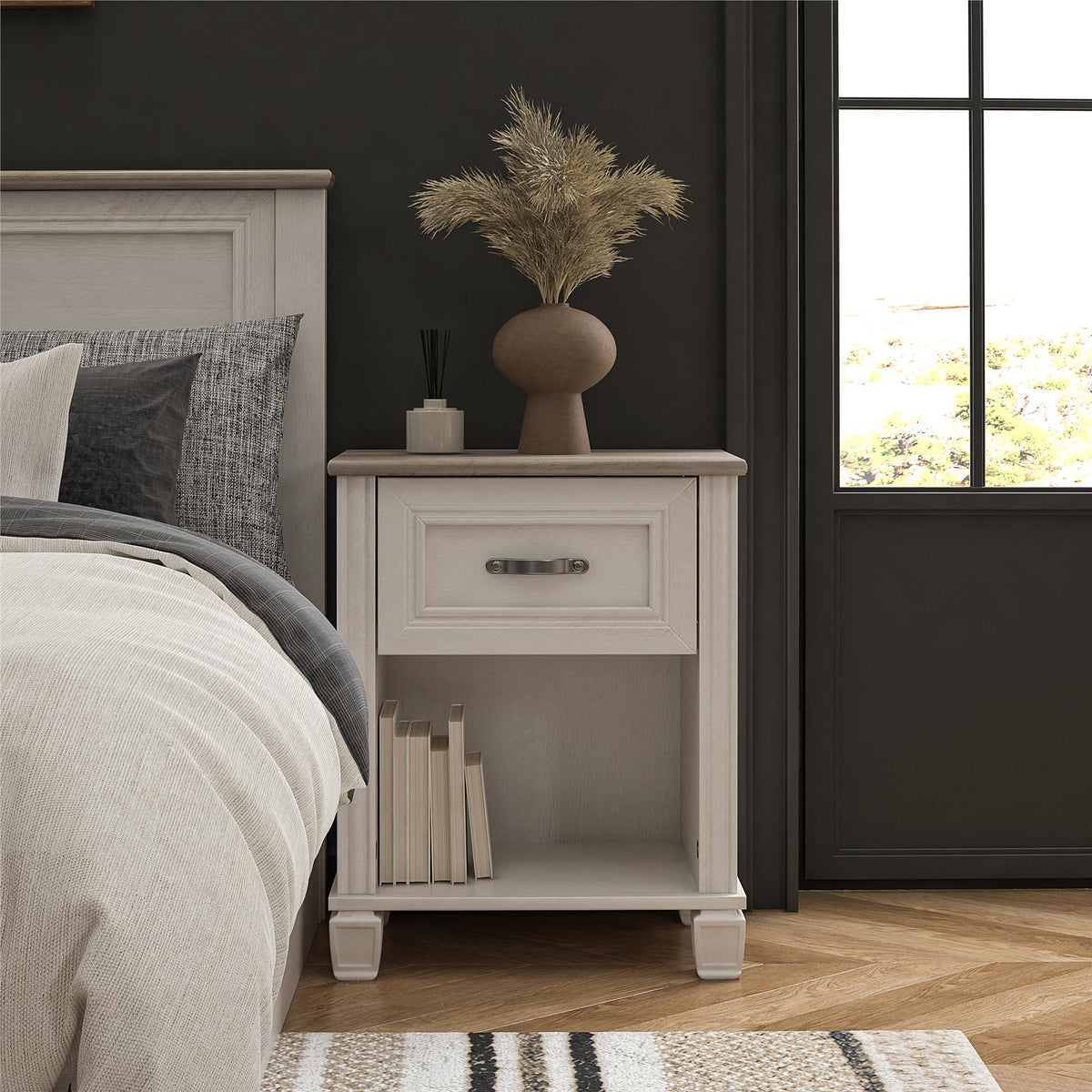 Ameriwood magnolia oak white nightstand deals