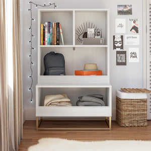 Charlie Kids Multi-Use Toy Storage Organizer & Bookcase - White