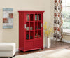 Aaron Lane Bookcase with Sliding Glass Doors, Red - Red