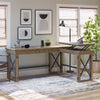 Wildwood L-Shaped Desk with Lift Top - Rustic Gray