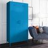 Cache Cache 2 Door Tall Metal Locker Style Storage Cabinet, Bright Blue - Bright Blue