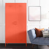 Cache 2 Door Tall Metal Locker Style Storage Cabinet, Orange - Orange