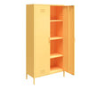 Cache 2 Door Tall Metal Locker Style Storage Cabinet, Yellow - Yellow
