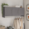 Camberly 3 Door Wall Cabinet with Hanging Rod, Graphite Gray - Graphite Grey