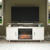 Merritt Avenue Electric Fireplace TV Console with Storage Cabinets for TVs up to 74", Ivory Oak - Ivory Oak