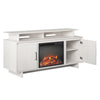 Merritt Avenue Electric Fireplace TV Console with Storage Cabinets for TVs up to 74", Ivory Oak - Ivory Oak