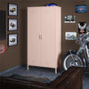 Mission District Tall 2 Door Metal Locker Cabinet, Pale Pink - Pale Pink