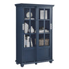 Aaron Lane Bookcase with Sliding Glass Doors, Blue - Blue
