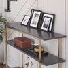 Serenity Console Sofa Table with 3 Open Shelves and Metal Frame - Graphite Grey