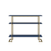 Serenity Console Sofa Table with 3 Open Shelves and Metal Frame - Navy