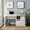 Knox County Single Pedestal Computer Desk, Rustic White - Rustic White