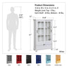 Aaron Lane Bookcase with Sliding Glass Doors - White