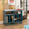 Regal Double Wide Record Station/Accent Cabinet, Blue - Blue