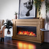 Elmcroft Wide Mantel with Linear Electric Fireplace, Walnut - Walnut