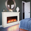 Elmcroft Wide Mantel with Linear Electric Fireplace, Plaster - Plaster