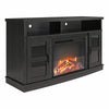 Barrow Creek Fireplace Console with Glass Doors for TVs up to 60" - Black Oak