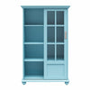 Aaron Lane Bookcase with Sliding Glass Doors, Pale Blue - Sea Blue