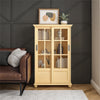 Aaron Lane Bookcase with Sliding Glass Doors, Pale Yellow - Sunlight Yellow