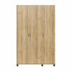 Lory 3 Door Wardrobe with Clothing Rod & Adjustable Shelving - Natural