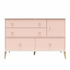 Little Seeds Valentina Asymmetrical 4 Drawer / 1 Door Convertible Dresser - Pale Pink