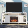 Garrick Electric Fireplace TV Console for TVs up to 75" - Ivory Oak