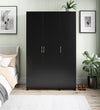 Lory 3 Door Wardrobe with Clothing Rod & Adjustable Shelving - Black