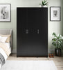 Lory 3 Door Wardrobe with Clothing Rod & Adjustable Shelving - Black