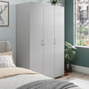Lory 3 Door Wardrobe with Clothing Rod & Adjustable Shelving - Dove Gray
