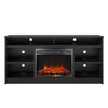 Hendrix 55" TV Stand with Electric Fireplace Insert and 6 Shelves - Black Oak