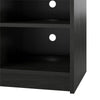 Hendrix 55" TV Stand with Electric Fireplace Insert and 6 Shelves - Black Oak