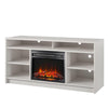 Hendrix 55" TV Stand with Electric Fireplace Insert and 6 Shelves - Ivory Oak