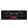 Hendrix 75" TV Stand with Electric Fireplace Insert and 6 Shelves - Black Oak