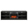 Noble 65" TV Stand with Electric Fireplace Insert and 4 Shelves - Black Oak