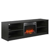Noble 65" TV Stand with Electric Fireplace Insert and 4 Shelves - Black Oak
