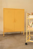 Cache 2 Door Metal Locker Style Storage Accent Cabinet, Yellow - Yellow
