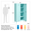 Cache 2 Door Tall Metal Locker Style Storage Cabinet, Mint - Spearmint