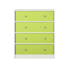 Mya Park Tall Dresser with 4 Fabric Bins - Apple Green