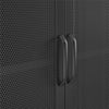 Sunset District 2 Door Storage Cabinet-Mesh Metal Locker - Black