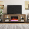 Lumina Deluxe Fireplace TV Stand for TVs up to 70" - Columbia Walnut - 66”-70”