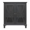 Celeste Accent Cabinet with Glass Doors - Black
