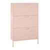 Mission District 3 Door Locker Style Metal Shoe Storage Cabinet - Pale Pink