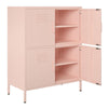 Mission District 4 Door Metal Locker Storage Cabinet - Pale Pink