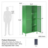 Channing Tall 2 Door Storage Cabinet-Mesh Metal Locker - Navy